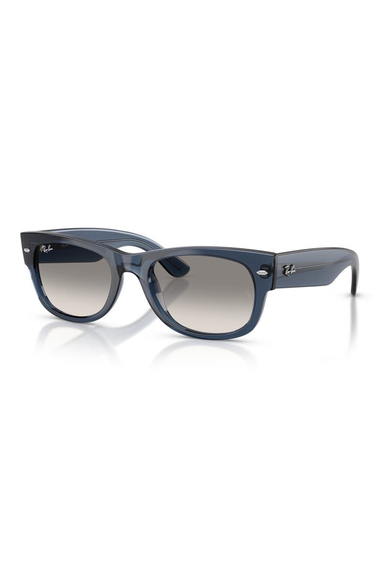 Mega Wayfarer II 52mm Gradient Square Sunglasses, Alternate, color, DARK BLUE / CLEAR GREY