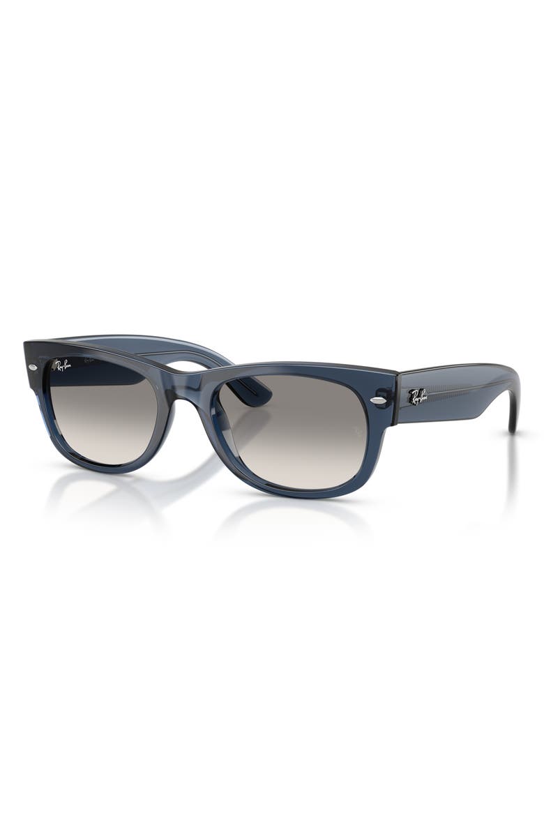 Ray-Ban Mega Wayfarer II 52mm Gradient Square Sunglasses, Alternate, color, Dark Blue / Clear Grey