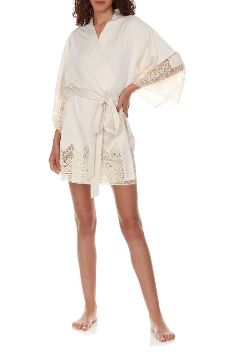 Genevive Short Robe, Alternate, color, ANTIQUE IVORY
