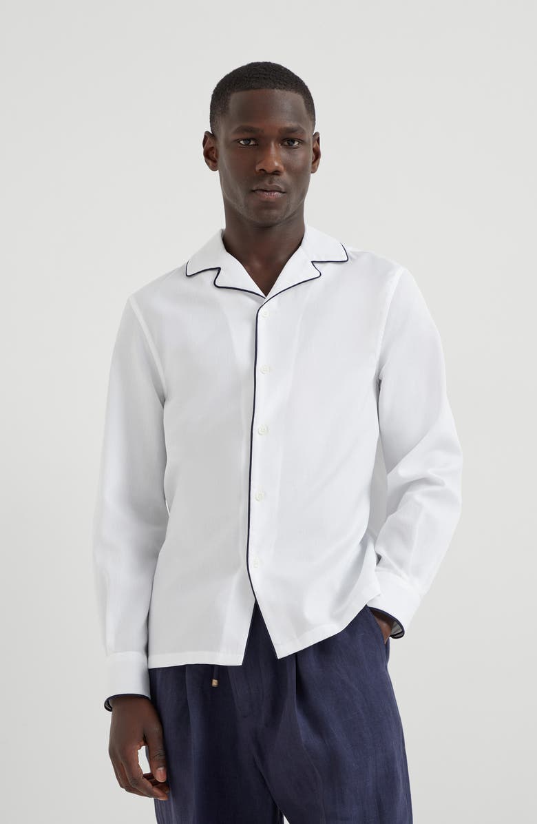 Brunello Cucinelli Shirt with camp collar, Alternate, color, 