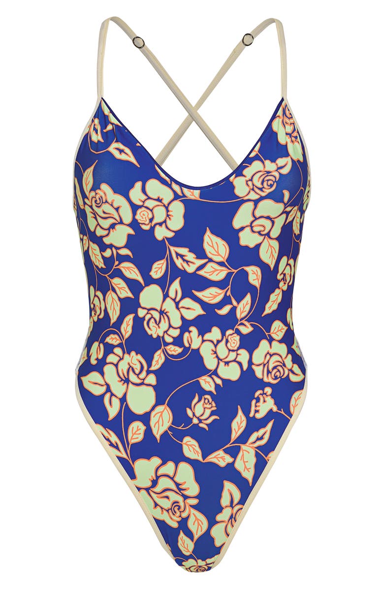 Maaji Cobalt Blue Mae Reversible One-Piece Swimsuit, Alternate, color, Blue