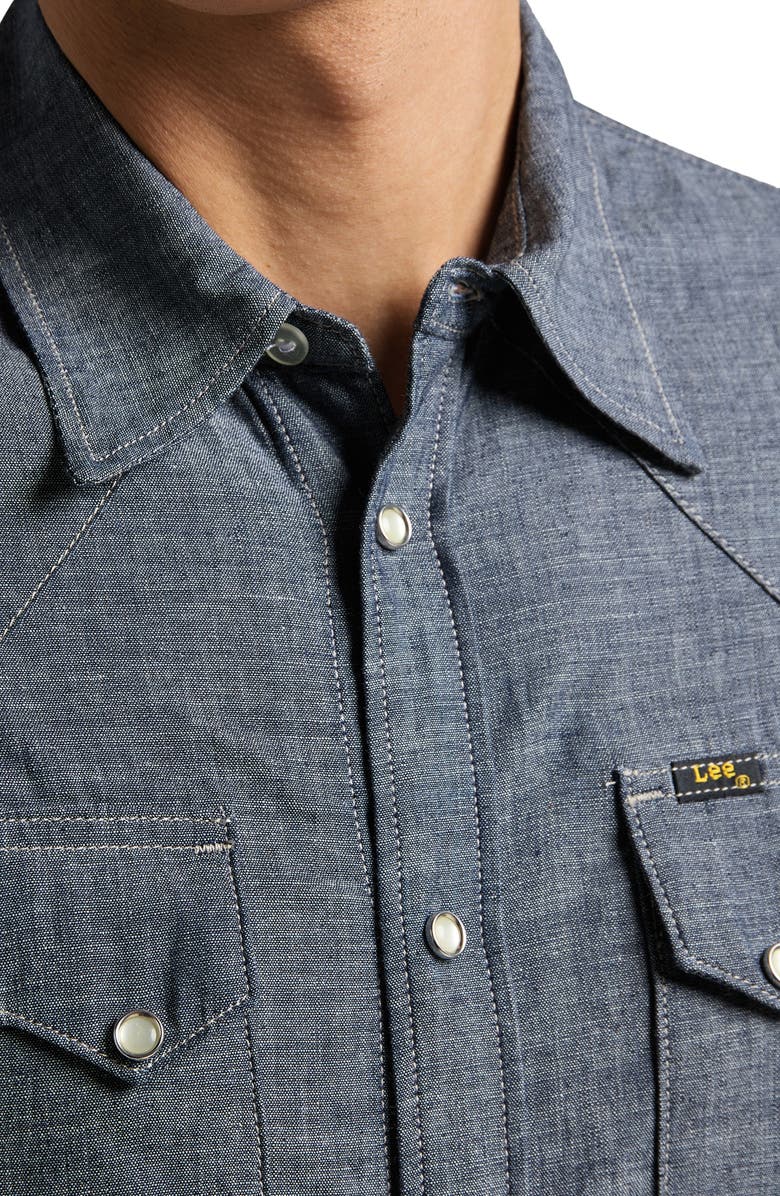 Lee 101 Western Chambray Snap-Up Shirt, Alternate, color, Dry