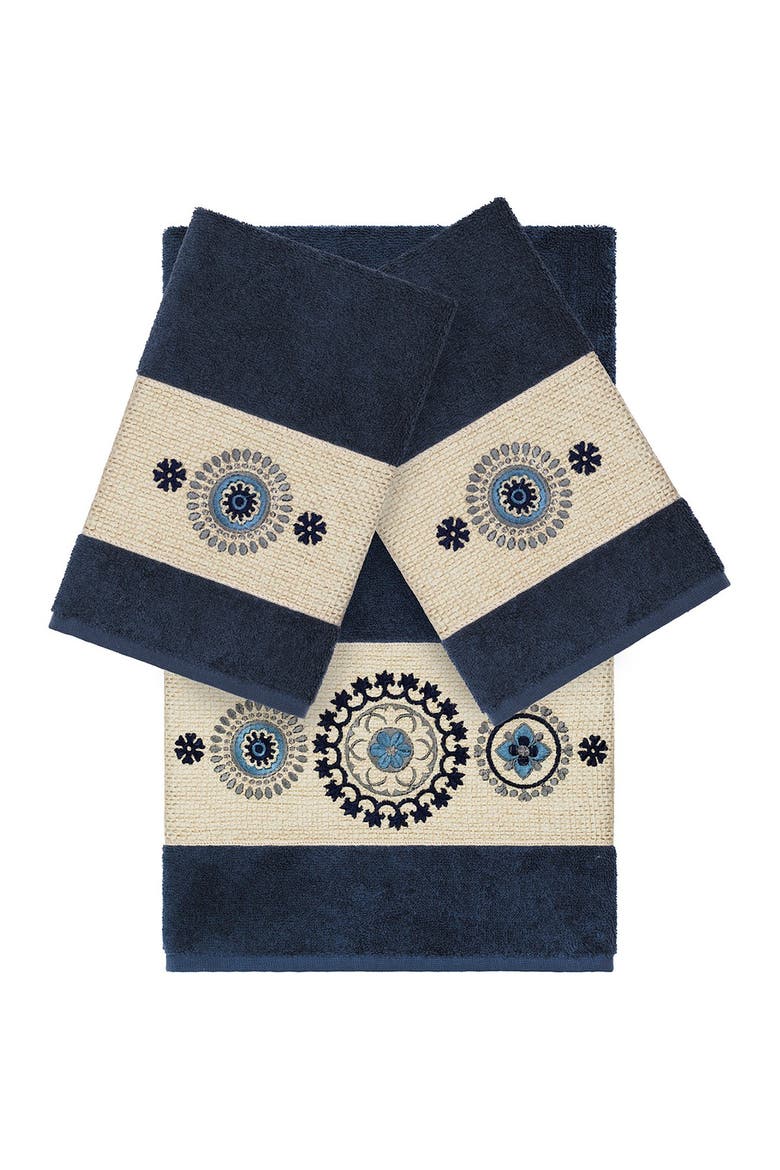 Isabell 3-Piece Embellished Towel - Midnight Blue, Main, color, MIDNIGHT BLUE