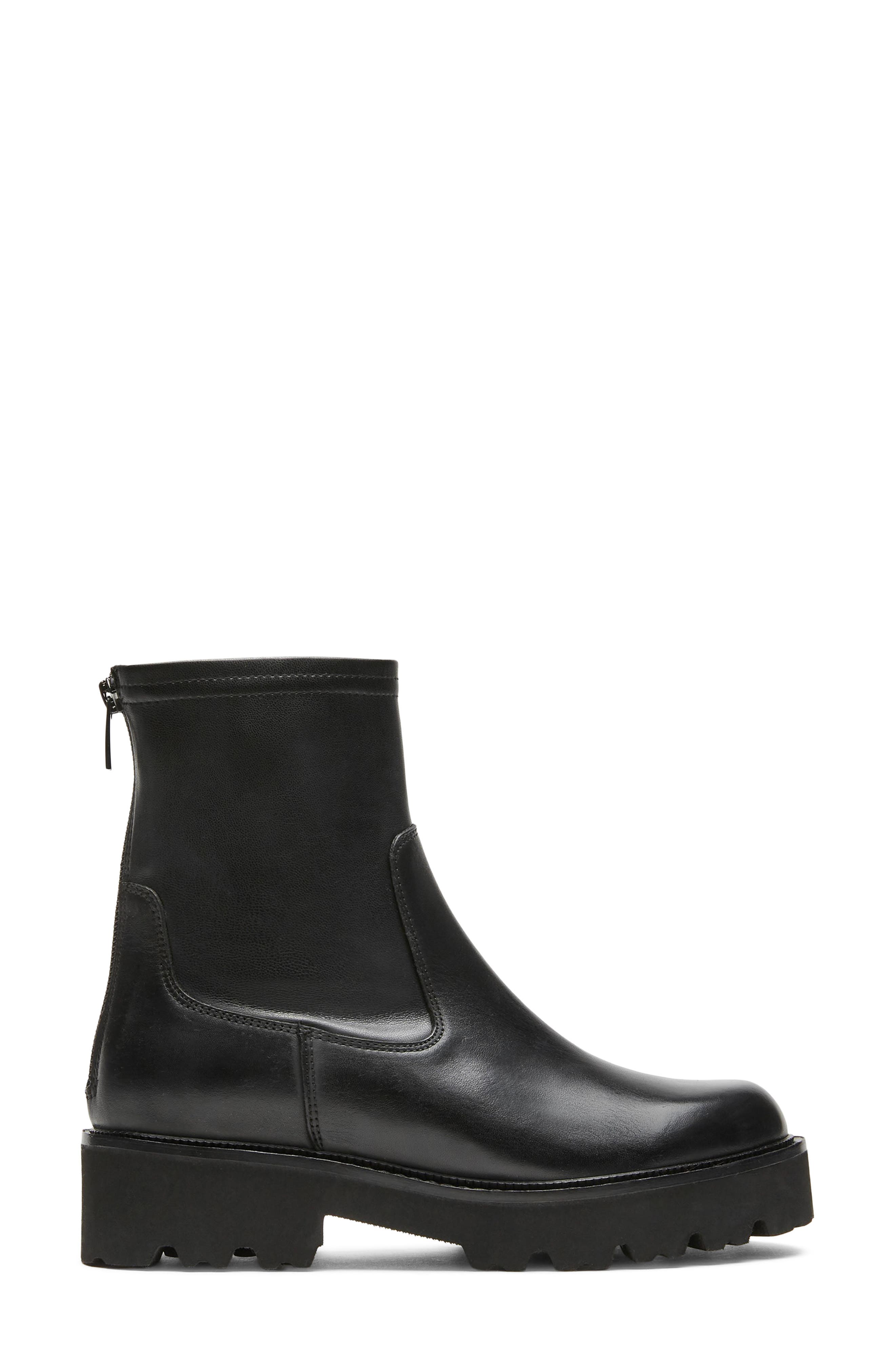 Adventure Leather Platform Bootie, Alternate, color, BLACK LEATHER
