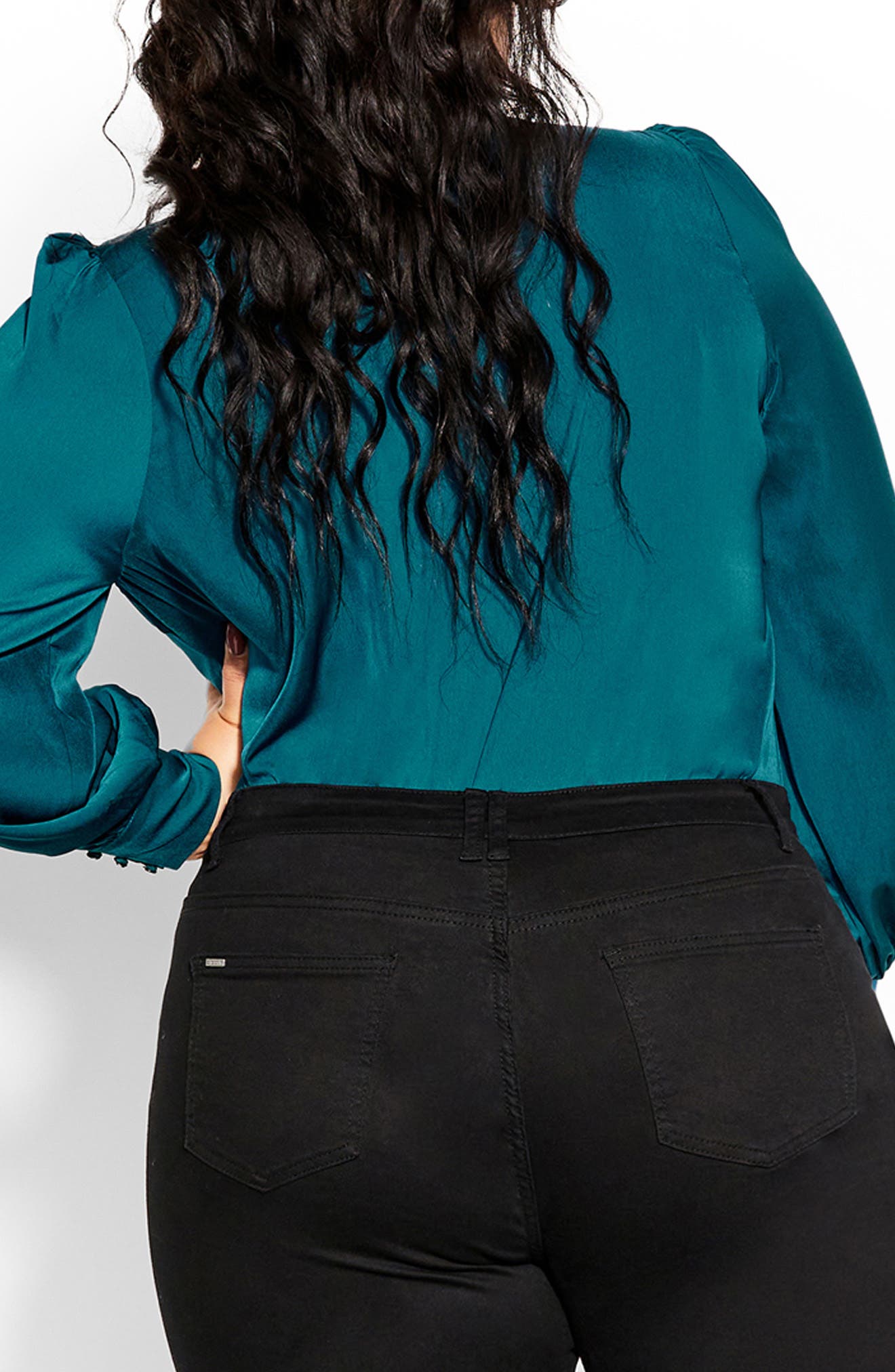 Chana Charmeuse Bow Blouse - image 2