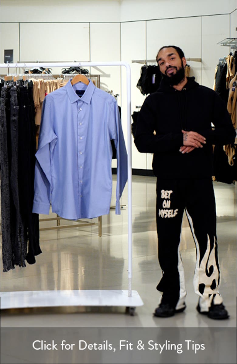 Slim Fit Micropattern Cotton Dobby Dress Shirt, sales video thumbnail