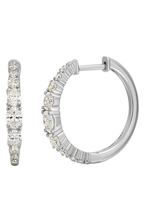 Audrey Oval & Round Diamond Huggie Hoop Earrings (Nordstrom Exclusive)