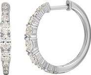 Bony Levy Audrey Oval & Round Diamond Huggie Hoop Earrings