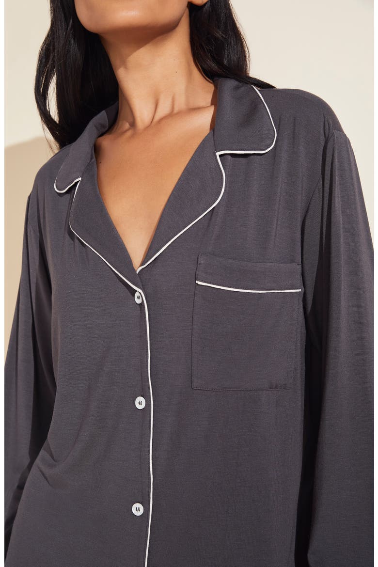 Gisele Jersey Short Pajamas, Alternate, color, GRAPHITE/ SORBET PINK