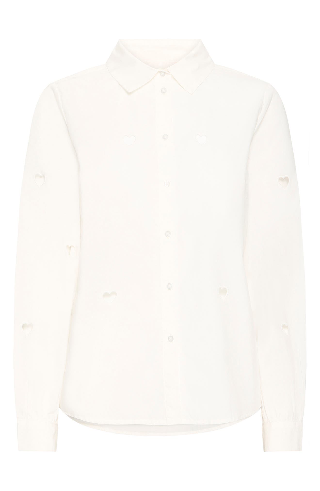 Ihlovely Heart Cutout Button-Up Top