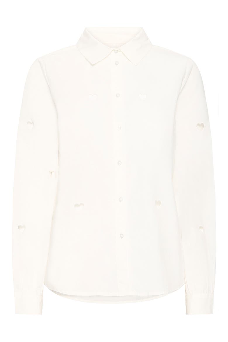 Ihlovely Heart Cutout Button-Up Top, Main, color, CLOUD DANCER
