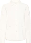 ICHI Ihlovely Heart Cutout Button-Up Top