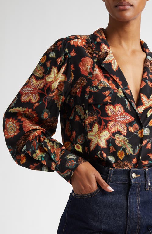 Ulla Johnson Florian Long Sleeve Silk Top In Hellebore