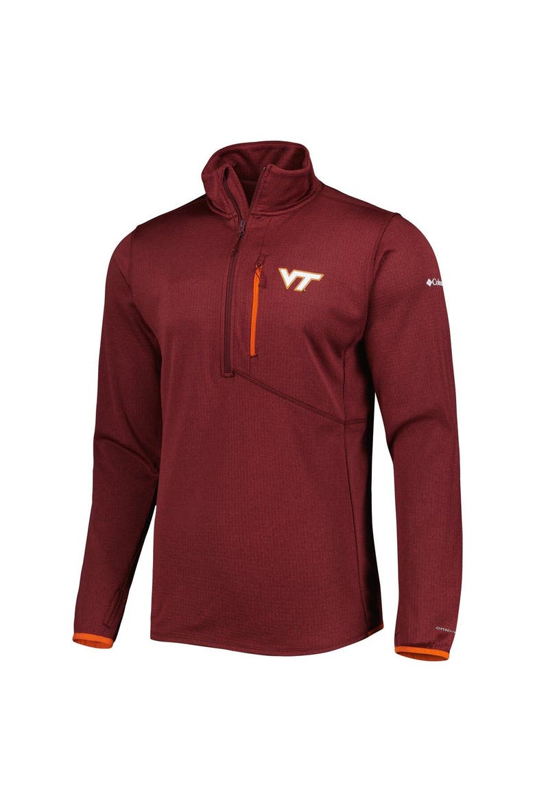Men's Columbia Maroon Virginia Tech Hokies Park View Omni-Wick Half-Zip Top, Alternate, color, Maroon