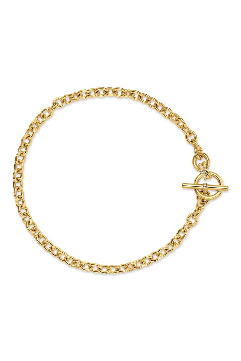 DY Mercer® Toggle Chain Necklace in 18K Yellow Gold with Diamonds, 12.7mm, Main, color, DIAMOND