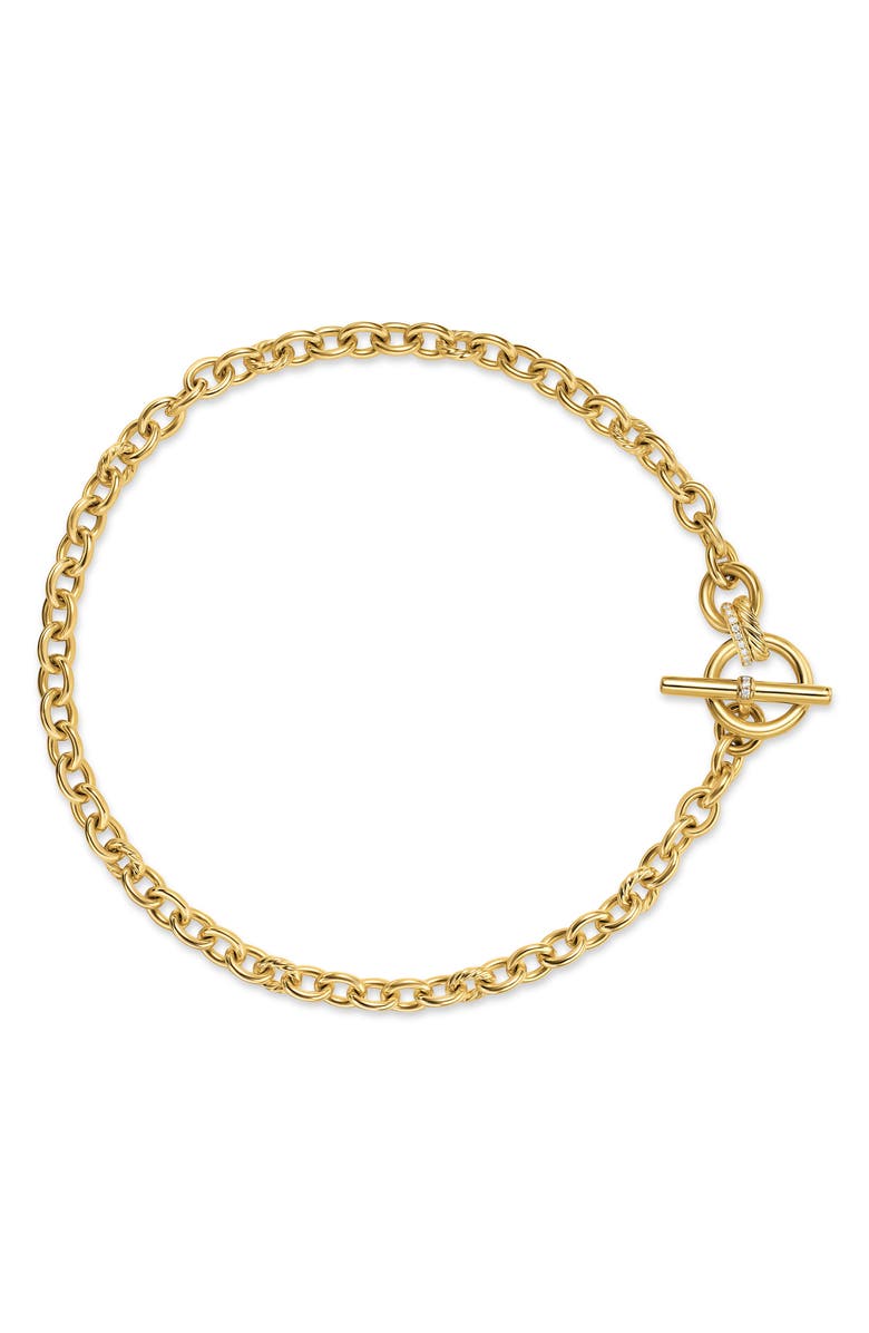David Yurman DY Mercer<sup>®</sup> Toggle Chain Necklace in 18K Yellow Gold with Diamonds, 8mm, Main, color, Diamond