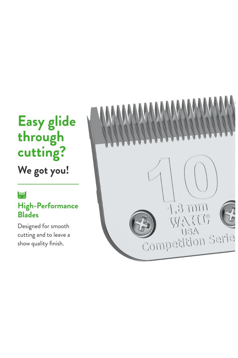 10 medium detachable blade with 1/16-inch cut length, Alternate, color, Chrome
