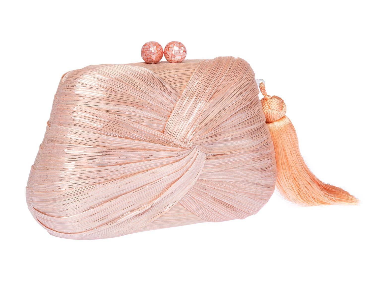 Rafe New York Rosie Draped Clutch, Alternate, color, Peach