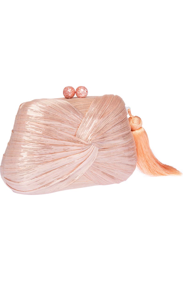 Rafe New York Rosie Draped Clutch, Alternate, color, Peach