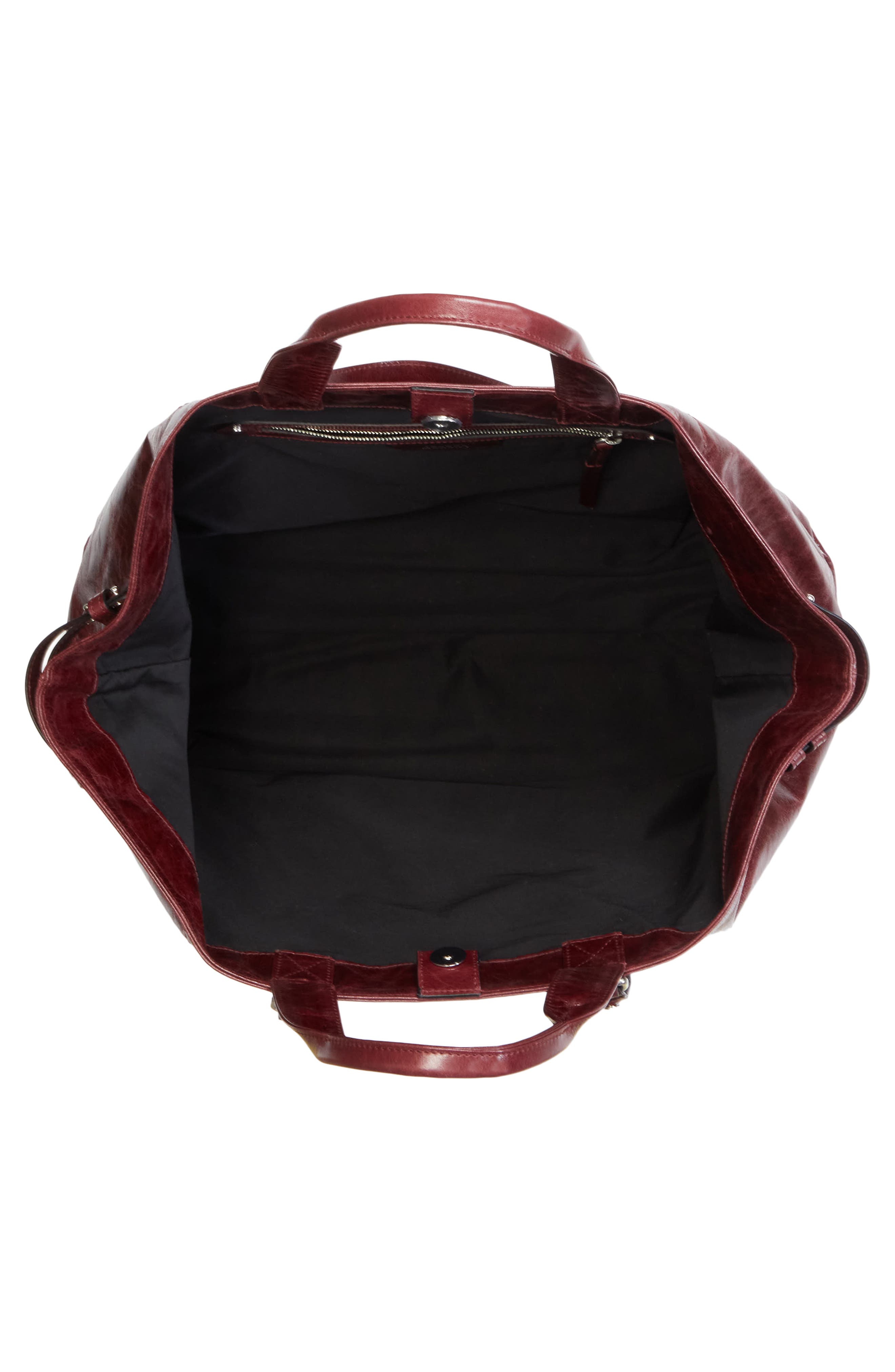 Winna Leather Tote, Alternate, color, BURGUNDY