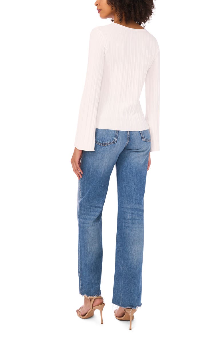 1.STATE Pointelle Knit Flare Sleeve Sweater, Alternate, color, New Ivory