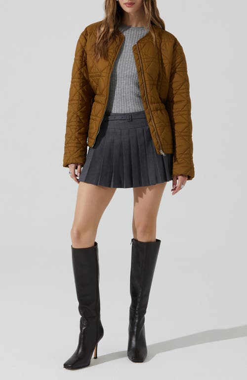 Astr The Label Joslyn Diamond Quilted Jacket In Brown