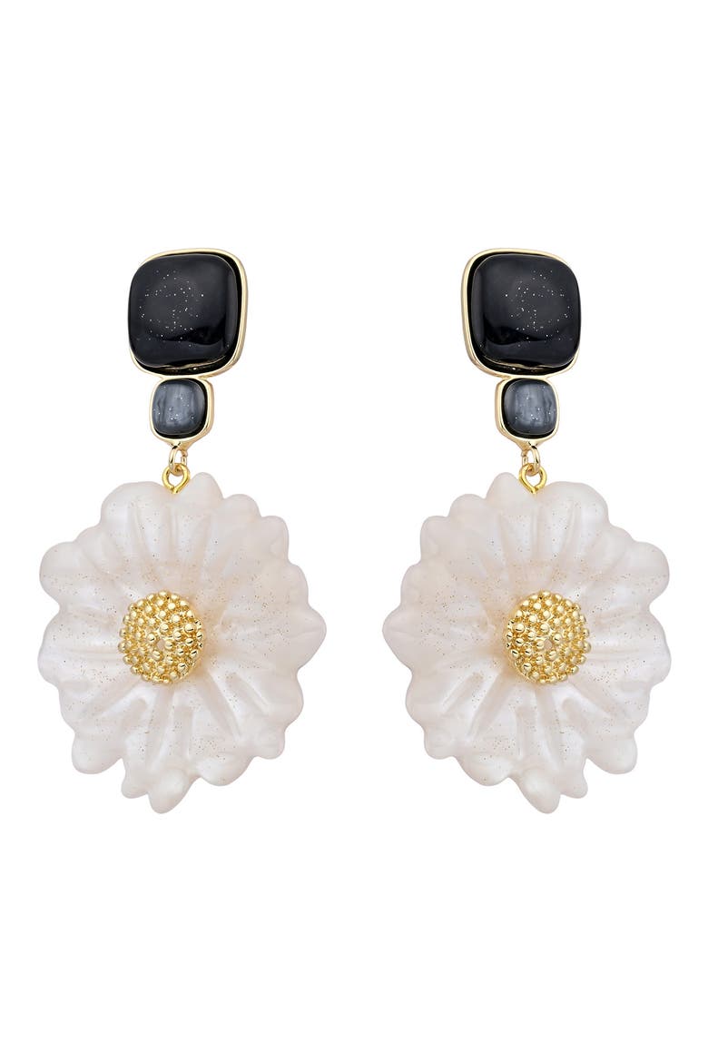 Vivienne Flower Statement Drop Earrings, Alternate, color, WHITE