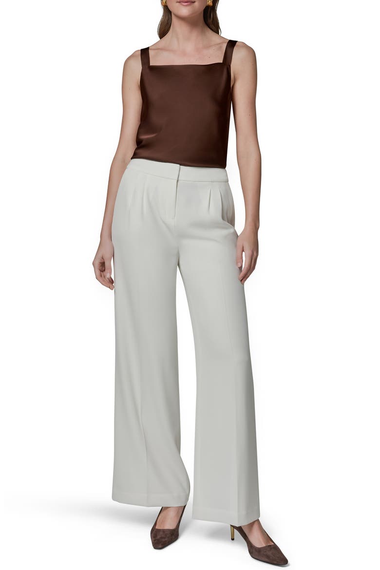 High Waist Wide Leg Pants, Alternate, color, CREAM