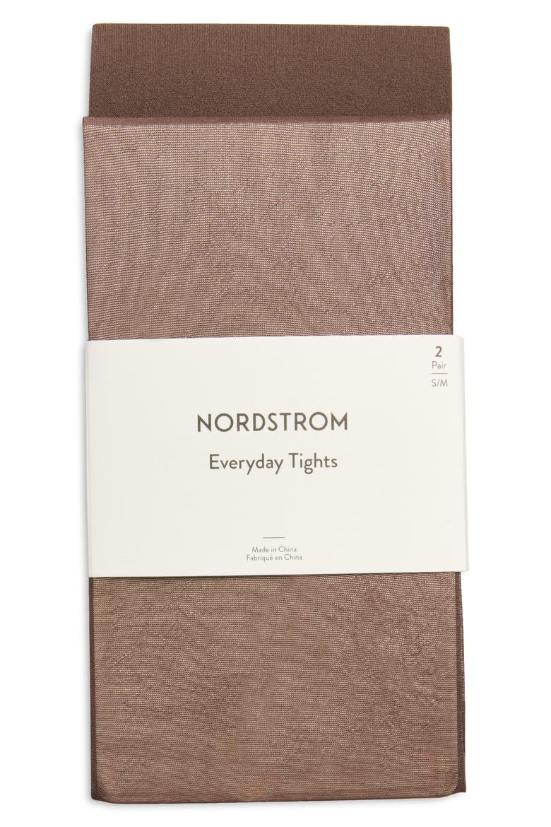 Everyday Assorted 2-Pack Sheer & Opaque Tights, Alternate, color, BROWN SEAL