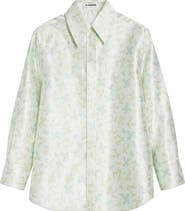 Jil Sander Floral Satin Button-Up Shirt