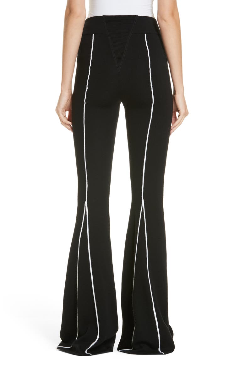 Knitted Flare Wool Pants, Alternate, color, BLACK