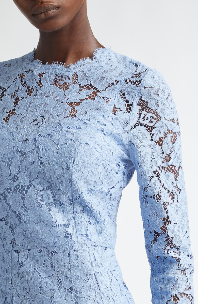 Dolce&Gabbana Long Sleeve Cordonetto Lace Sheath Dress, Alternate, color, F3981 Glicine Viola Chiari