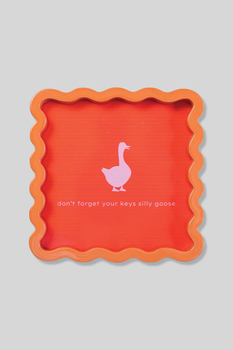 Silly Goose Lacquer Tray, Main, color, Orange, Caramel