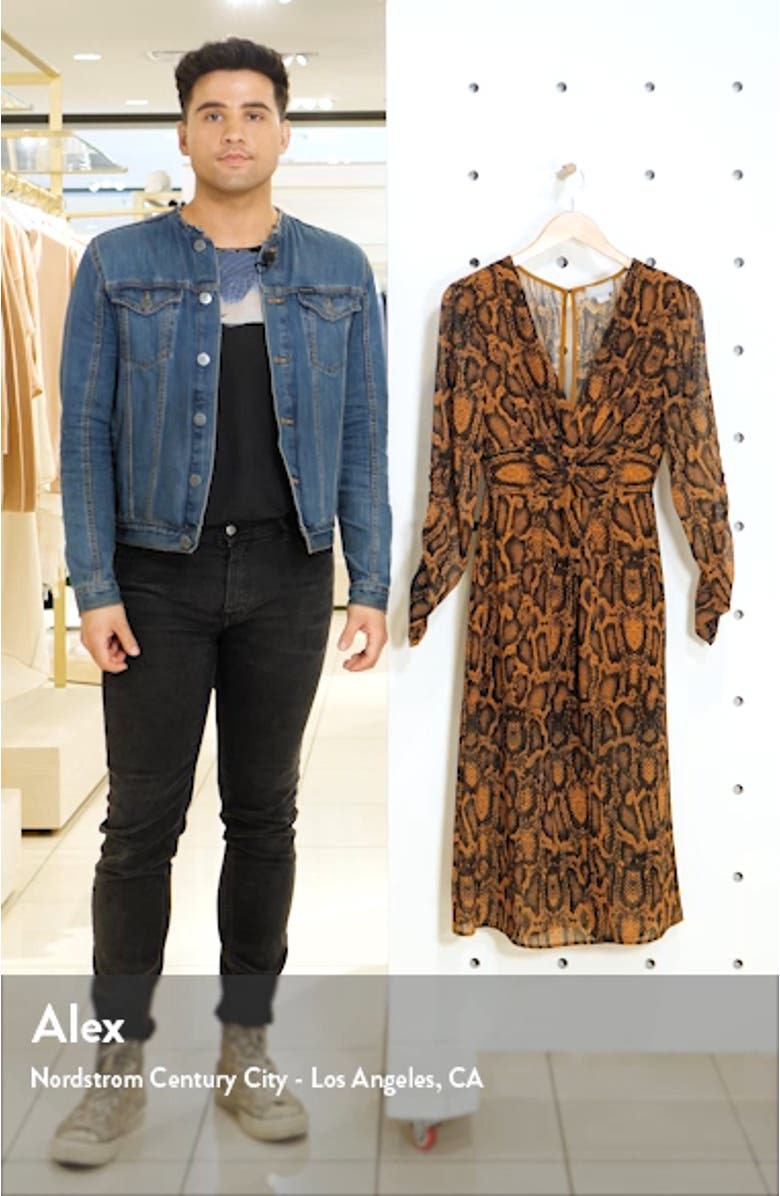 Lana Snakeskin Print Long Sleeve Dress, sales video thumbnail
