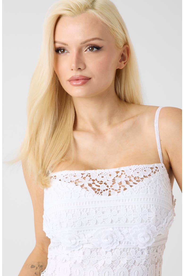 Natasha Lace Minidress, Alternate, color, WHITE
