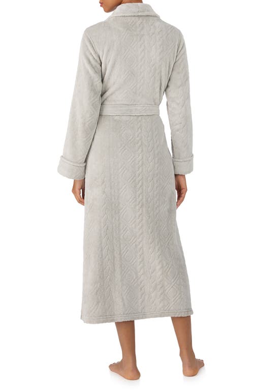 Ralph Lauren Lauren Fleece Monogram Robe In Gray