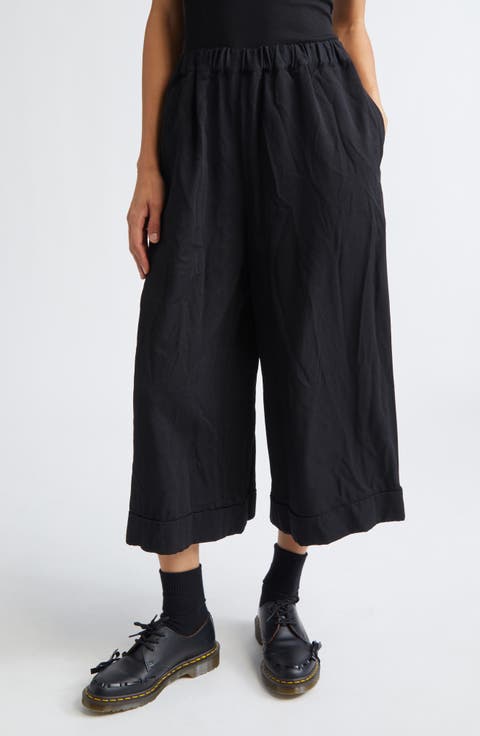 Garment Dyed Gabardine Wide Leg Pants