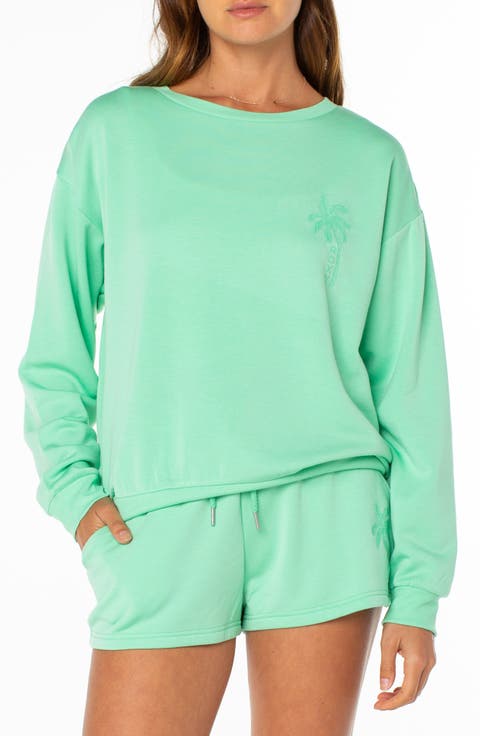 Surfing by Moonlight Embroidered Graphic Sweatshirt