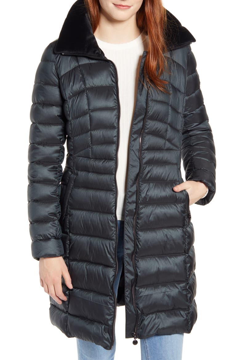 Water Resistant Packable Puffer Coat, Alternate, color, DARK JADE