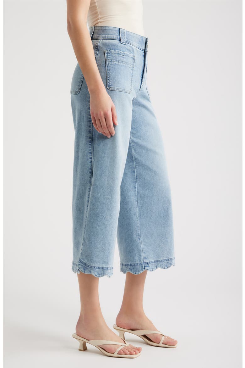 Scallop Patch Pocket High Waist Crop Wide Leg Jeans, Alternate, color, LIGHT BLUE ARTISANAL