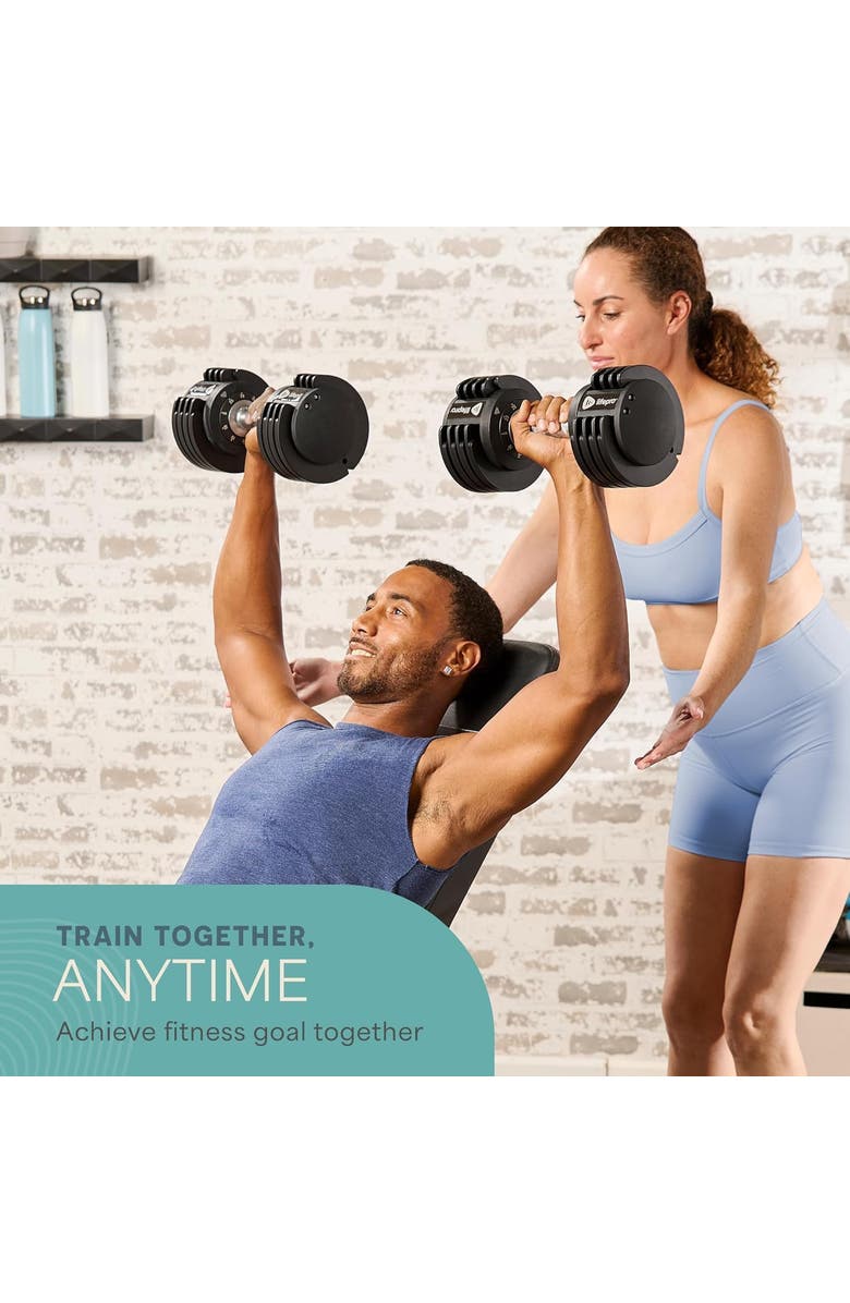 Lifepro Adjustable Dumbbell Set 25lb Quick Adjust Strength Training Weights for Home Gym, Alternate, color, 25Lb With Dial Adjust