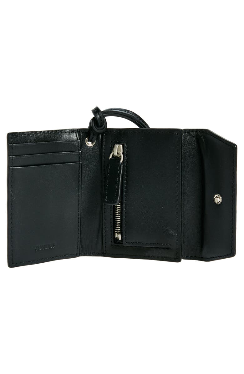 Jacquemus Le Porte Leather Envelope Wallet, Alternate, color, Black