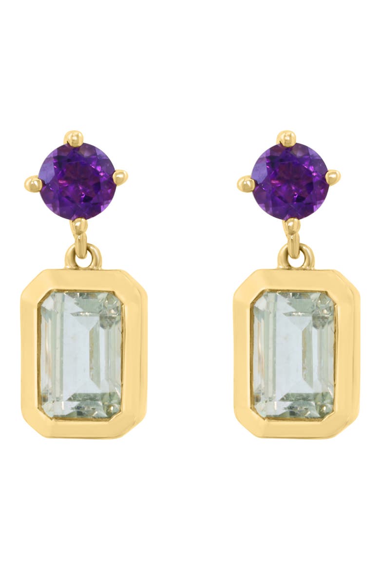 Amethyst & Green Quartz Drop Earrings, Alternate, color, MULTI