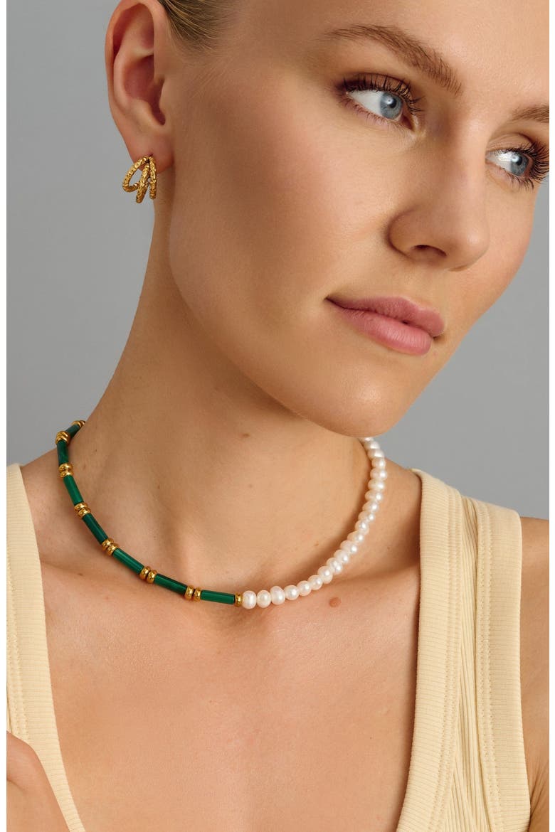 Pearl Choker, Alternate, color, Green Jade