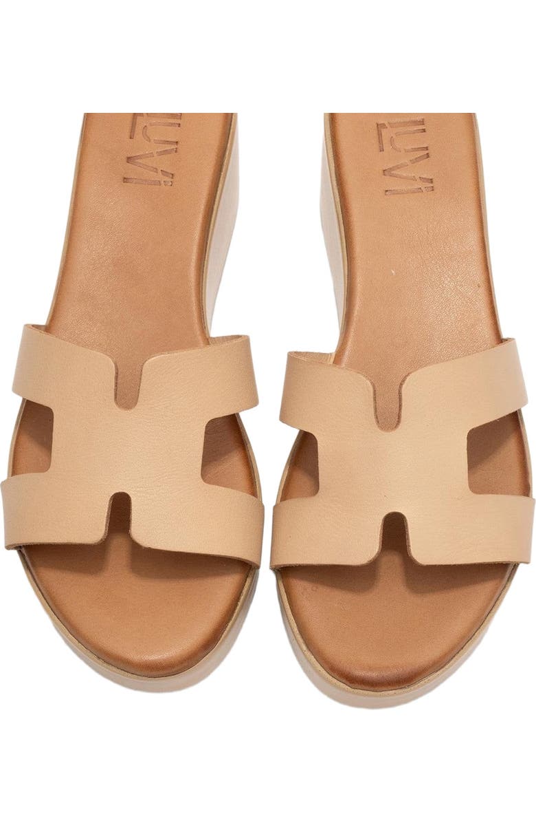 Forever & Always Shoes Lia Leather Platform Sandal, Alternate, color, Dark Beige Leather