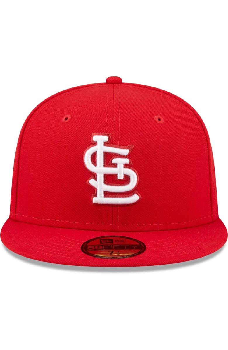 New Era Men's New Era Red St. Louis Cardinals White Logo 59FIFTY Fitted Hat, Alternate, color,