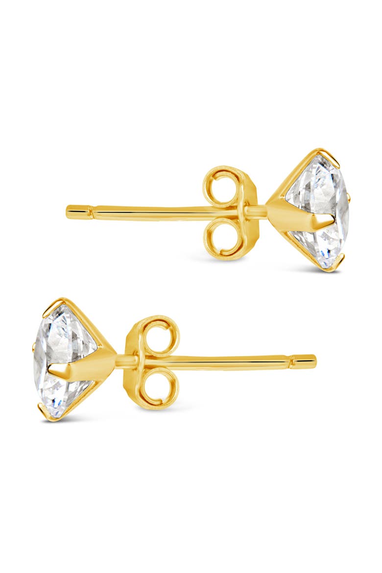 Cubic Zirconia Stud Earrings, Alternate, color, GOLD
