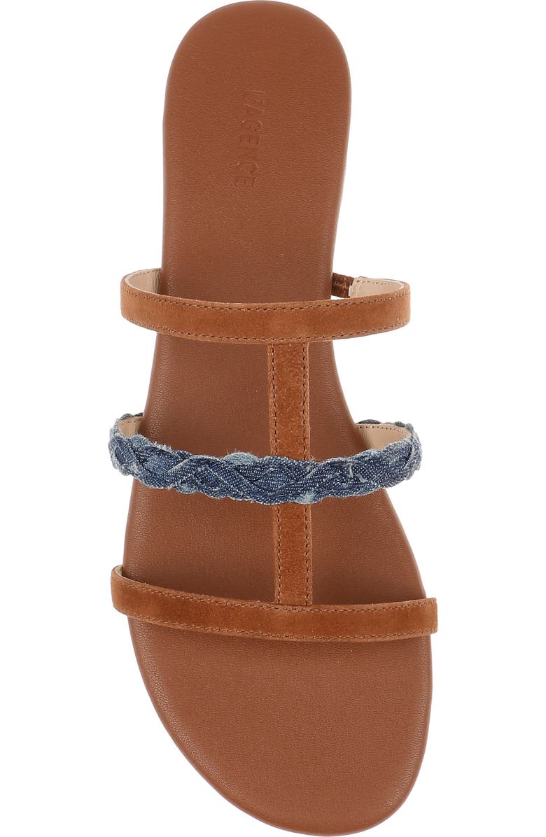 L'AGENCE Hennie Slide Sandal, Alternate, color, Cognac Suede