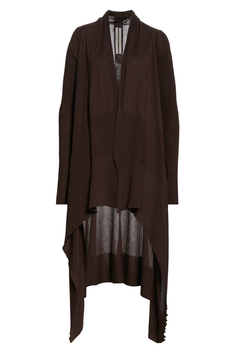 Long Asymmetrical Wool Cardigan, Alternate, color, BURGUNDY