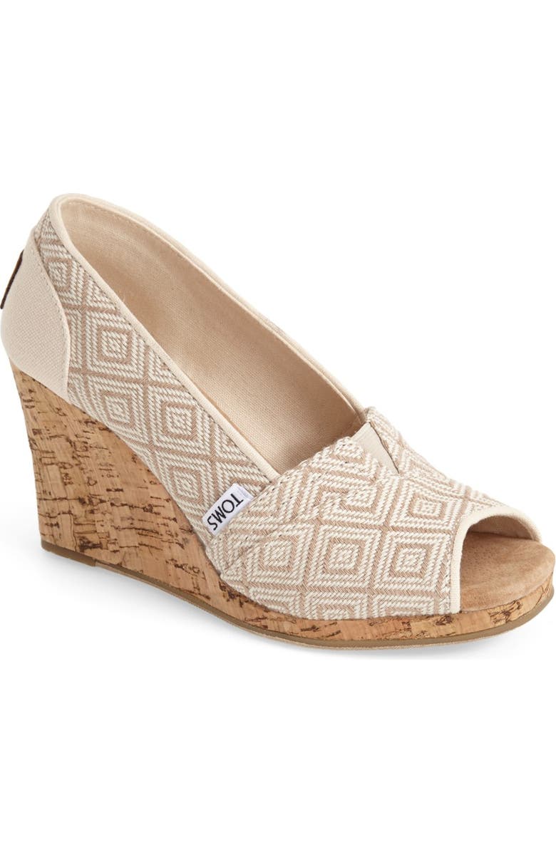 TOMS 'Classic' Woven Wedge Sandal, Main, color,